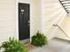 Inviting entrance featuring a black front door and lush fern plants at 45 Sycamore Ave # 1327, Charleston, SC 29407