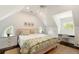 Bright attic bedroom with floral bedding, and a built-in desk at 478 Huger St, Charleston, SC 29403