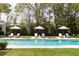 Sparkling swimming pool with lounge chairs and umbrellas set amidst lush greenery, perfect for relaxation at 478 Huger St, Charleston, SC 29403