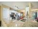 Open kitchen showcasing granite countertops and stainless steel appliances at 529 Beverly Dr, Summerville, SC 29485