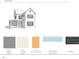 Exterior sketch showcases the home's paint colors and architectural details at 717 Blueway Ave, Summerville, SC 29486