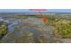 Aerial view of 755 Jumbo Lane showing waterfront access at 755 Jumbo Ln, Edisto Island, SC 29438