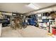 Organized garage with ample storage space and room for vehicles and bikes at 825 Marsh Grove Ave, Mount Pleasant, SC 29464