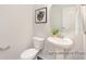 Elegant powder room featuring a pedestal sink and modern fixtures at 1008 Drakeford St # 4P, Saint George, SC 29477