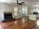 Spacious living room featuring hardwood floors, a fireplace, and an open floor plan at 1026 Stono River Dr, Charleston, SC 29412