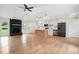 Bright and spacious kitchen with vinyl floors, white cabinets, a kitchen island and stainless steel appliances at 106 Ruffin Rd, Summerville, SC 29486
