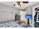 Charming bedroom featuring a decorative ceiling fan and well-lit, with a full closet at 1185 Out Of Bounds Dr, Summerville, SC 29485
