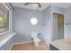 Bathroom featuring a walk-in shower, toilet, and vanity at 1318 Foster St, Charleston, SC 29407