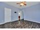 Bedroom featuring wood-look floors, a door to closet, and a ceiling fan at 1652 Lauda Dr, Mount Pleasant, SC 29464