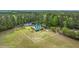 Aerial view of the property highlighting the expansive 1.46-acre lot with the main house and detached garage at 1694 Jedburg Rd, Summerville, SC 29486