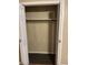 An empty closet featuring a rod for hanging clothes and a shelf for storage, with the doors wide open at 233 N Pandora Dr, Goose Creek, SC 29445
