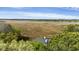 A beautiful view of a home behind vibrant trees overlooking a scenic river and marshland at 2345 Waring Hall Ln, Charleston, SC 29414