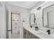 Bathroom features double vanity, quartz countertops, and matte black finishes at 305 Mayfield St, Summerville, SC 29485