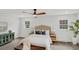 Bright bedroom featuring ceiling fan, recessed lights, and wood look floors at 305 Mayfield St, Summerville, SC 29485