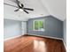 Bedroom showcasing hardwood floors, a ceiling fan, and a window at 3176 Hagerty Dr, Charleston, SC 29414