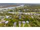 Aerial view of a picturesque neighborhood with winding streets, lush trees, and waterfront properties at 3510 Myrtle St, Edisto Island, SC 29438
