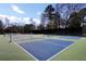 Multiple community pickleball courts with trees, a fence, and blue and green playing surfaces offer outdoor recreation at 3584 Somerset Hills Ct, Mount Pleasant, SC 29466