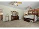Bright main bedroom with a four poster bed, large dresser, and unique wall art at 4029 Gift Blvd, Johns Island, SC 29455