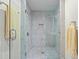 Modern shower enclosed with glass, features a tiled floor and a rainfall shower head at 4029 Gift Blvd, Johns Island, SC 29455