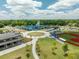 Aerial view showcasing the community's park with walking trails, a splash park, and a playground at 4060 S Rhett Ave, North Charleston, SC 29405