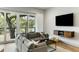 Bright living room with hardwood floors, comfortable seating, large windows, and outdoor views at 4060 S Rhett Ave, North Charleston, SC 29405