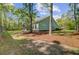 Lush backyard with mature trees surrounding the home, providing privacy and natural beauty at 5560 Alpine Dr, Summerville, SC 29483