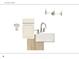 Powder bath showcasing a white cabinet with chrome hardware and marble style tile at 721 Blueway Ave, Summerville, SC 29486