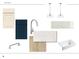 Kitchen sample featuring cabinets, faucet, sink, countertops, backsplash, and floor tiles at 721 Blueway Ave, Summerville, SC 29486