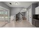 View of the kitchen with granite countertops, stainless steel appliances, and access to the backyard at 8499 Falling Leaf Ln, North Charleston, SC 29420