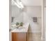 Bathroom featuring a double sink vanity, ceramic tile floor, and neutral colors at 9028 Parlor Dr, Ladson, SC 29456
