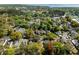 An aerial view of a residential community featuring mature trees, single-Gathering homes, and partial views of the coast in the distance at 956 Provincial Cir, Mount Pleasant, SC 29464