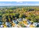 A bird's-eye view showcases the neighborhood homes surrounded by mature trees and well-maintained lawns at 1213 Captain Rivers Dr, Charleston, SC 29412