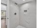 Large walk-in shower with marble-like tile design at 1249 Sumner Ave, North Charleston, SC 29406