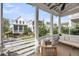 Relaxing porch view featuring comfortable seating, white columns, and serene neighborhood scenery at 1466 Mizzen Aly, Johns Island, SC 29455