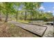 Spacious backyard with a gravel area, lush greenery, and a sturdy wooden fence creating a private outdoor space at 1531 Seacroft Rd, James Island, SC 29412