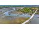 Aerial view showcasing waterways and docks near bridges with easy boat access at 1673 Mcclain St, Charleston, SC 29407