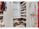 Organized walk-in closet featuring shelving for ample shoe storage and clothing on hangers at 1857 W Canning Dr, Mount Pleasant, SC 29466