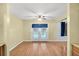 Charming dining area with a ceiling fan and wood-look flooring at 188 Ponderosa Dr, Ladson, SC 29456