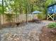 Beautiful backyard with brick patio, outdoor seating area, and lush landscaping at 2000 Gray Battery Court Ct, Mount Pleasant, SC 29464