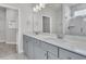 Bathroom features double vanity, modern fixtures, and a glass-enclosed shower at 202 Garden Gate Way, Summerville, SC 29486