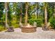 Outdoor brick fire pit featuring Adirondack chairs at 2519 Rutherford Way, Charleston, SC 29414