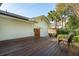 Expansive wooden deck extends from the home, offering ample space for outdoor living and entertaining with an outdoor shower at 3 Lauden Blvd, Isle of Palms, SC 29451