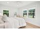 Sunlit bedroom with bright windows providing beautiful exterior views and a modern ceiling fan at 3 Lauden Blvd, Isle of Palms, SC 29451