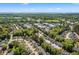 Expansive aerial view of a community lined with mature trees and modern townhomes at 3010 Emma Ln, Mount Pleasant, SC 29466