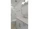 Bright bathroom featuring white cabinets, modern fixtures, and a glass-enclosed shower at 4155 Jean Laffite Rd, Hollywood, SC 29449