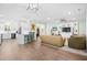 Open concept living space featuring a stylish kitchen, cozy living room, and dining area at 4429 Highway 162, Hollywood, SC 29449