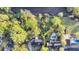Aerial view of property with waterfront access and a backyard firepit at 506 Fairington Dr, Summerville, SC 29485