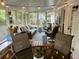 Cozy sunroom with string lights, stylish seating, and views of the backyard at 640 Semaht St, Charleston, SC 29412