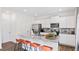 Kitchen with granite countertops, stainless steel appliances, and orange bar stools at 1040 Forrest Creek Dr, Summerville, SC 29483