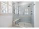 Modern shower with glass enclosure and a built-in bench, designed for relaxation and convenience at 126 Balfour Dr, Charleston, SC 29492